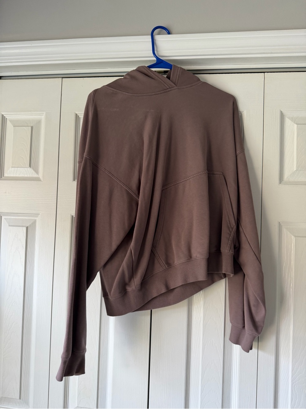 Fabletics Taupe Hooded Pullover Sweatshirt
